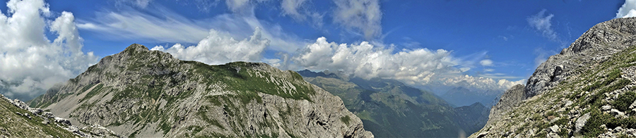 Vista panoramica dalla quota 2222 m (salita in opzionale) sopra il Passo Branchino (2130 m)